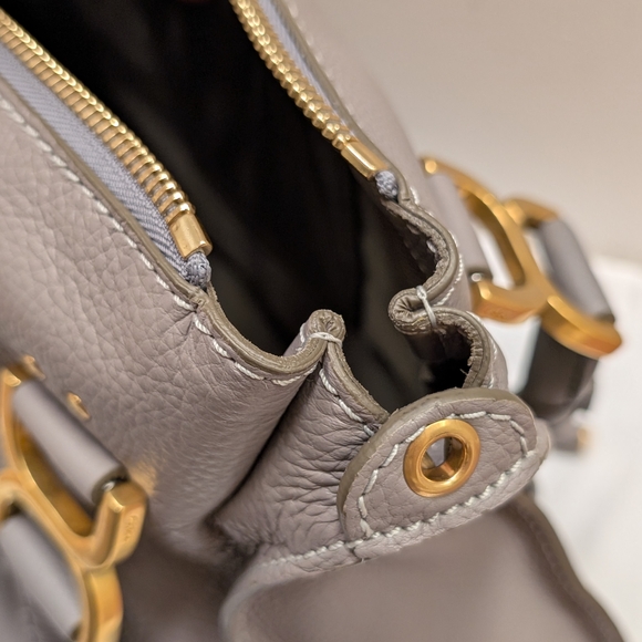 ⚡SOLD⚡NWT Chloé Marcie Satchel Bag in Cashmere Grey Grain Leather - Picture 9 of 16
